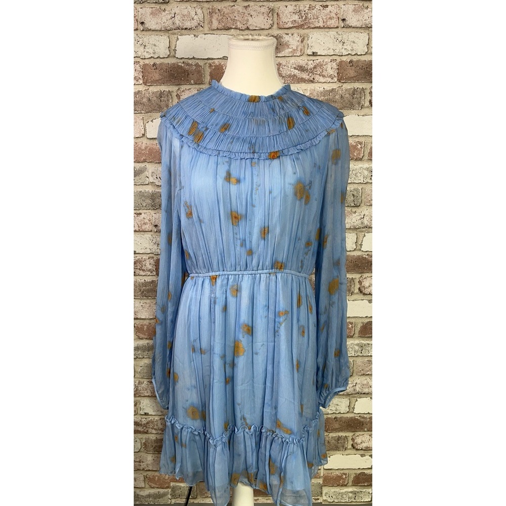 JASON WU Floral-Print‎ Silk-Crepon Mini Dress Women's Sz 12